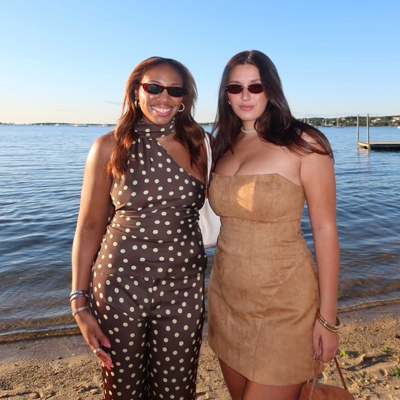 Meshki Strapless Camel Mini Dress - Picture 2 of 3